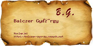 Balczer György névjegykártya