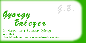 gyorgy balczer business card