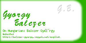 gyorgy balczer business card